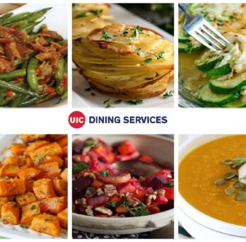 Thanksgiving Vegetables with Dining logo in the center
                  